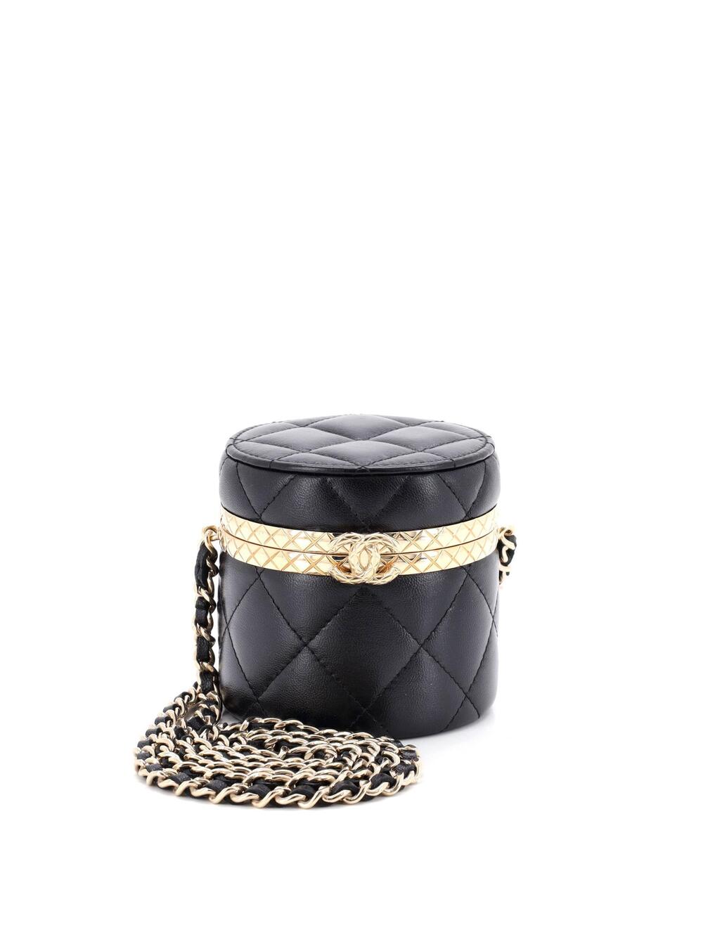 Chanel Lock Frame Round Vanity Case #277163C25B